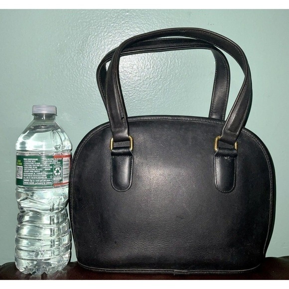 COACH VINTAGE Petit Pelham Zip BLACK LEATHER DOMED BAG 9959 Made In USA - Picture 2 of 16